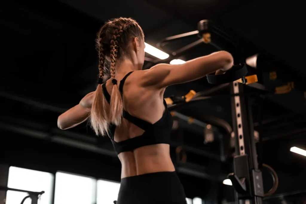 1 Girl Working Out In The Gym
