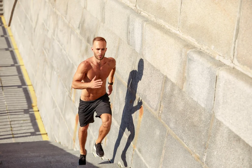 1 Fit man going for a run while Intermittent Fasting