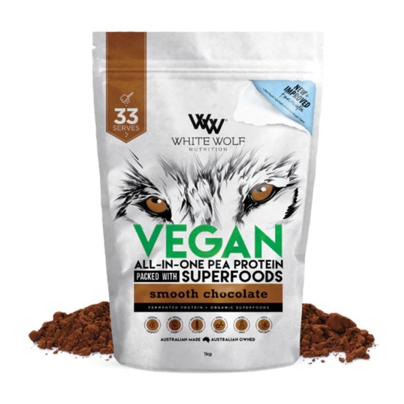 3 White Wolf Nutrition Vegan All In One Protein Packed With Super Foods - All Supplements Gold Coast